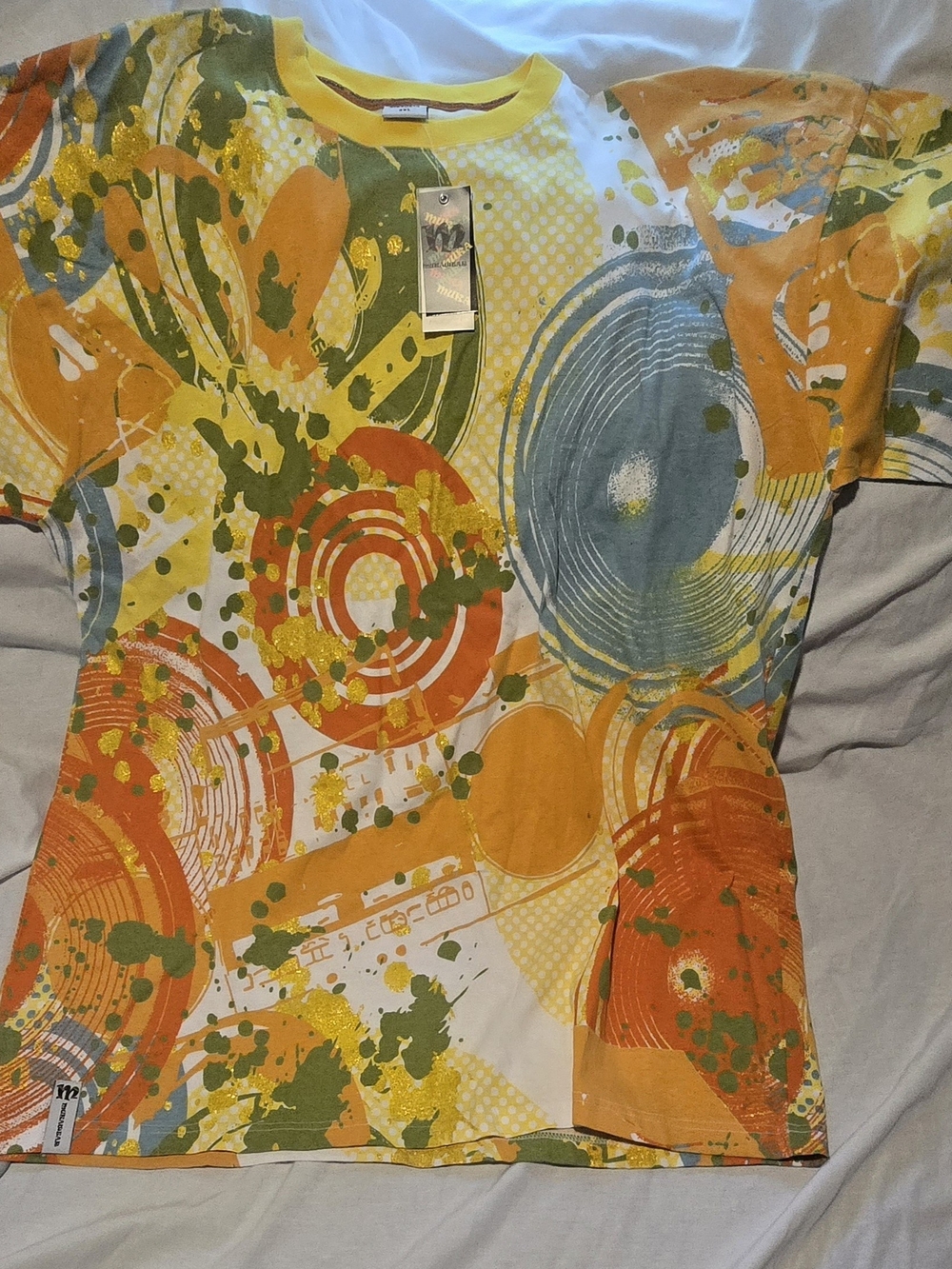 Vintage Mt:2 Y2K All Over Print Cyber Rave Graphic T-Shirt Mukawear NWT
